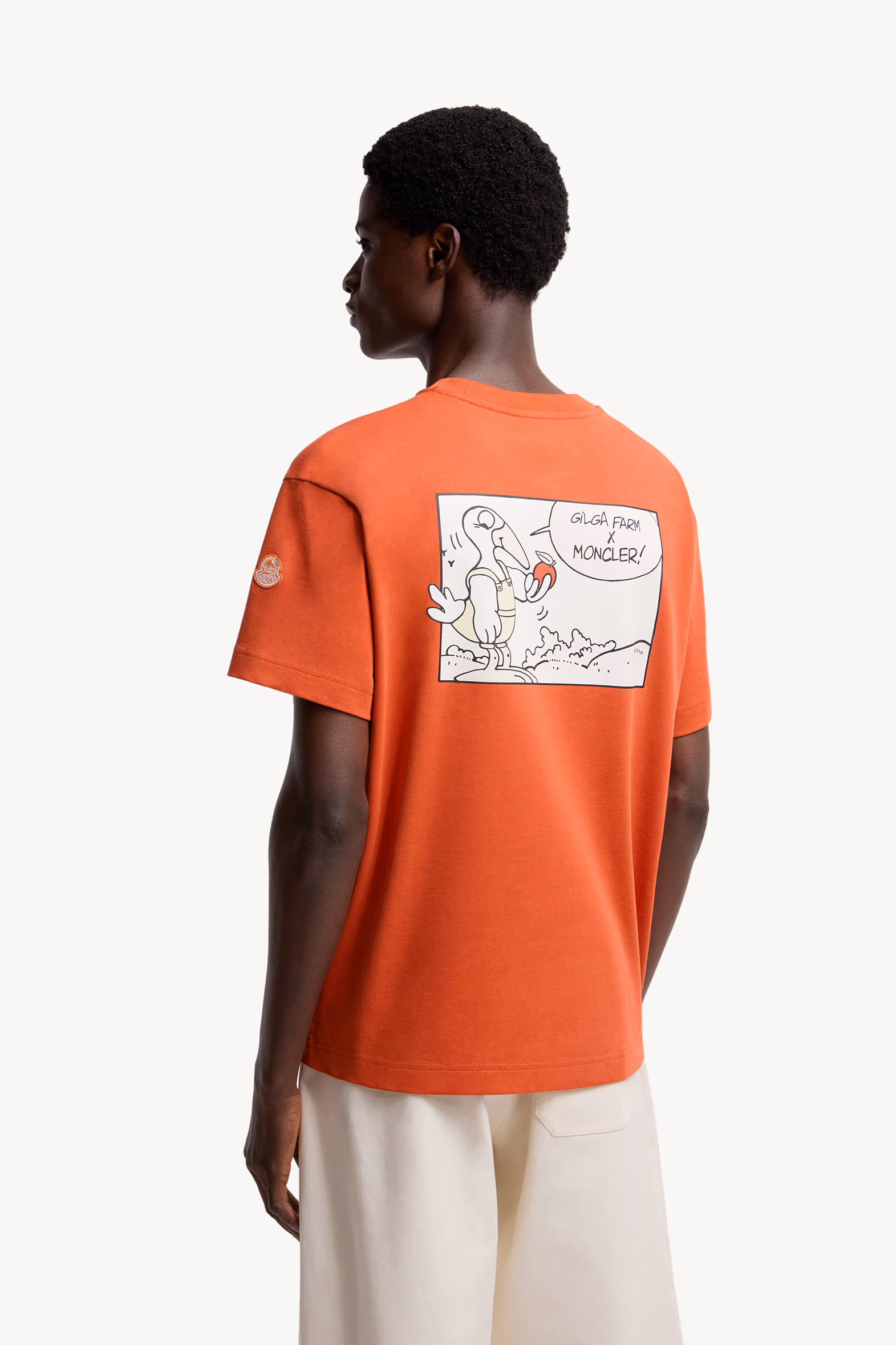 Camiseta de algodón Moncler x Gilga Farm Designed by Donald Glover Hombre Naranja Moncler 5